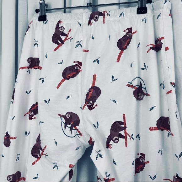 Pajamagram Sloth 100% Cotton Pajama Pants Size Medium - Picture 4 of 7